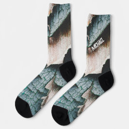 Rustieke oude blauwe groene verf hout Aangepaste n Sokken