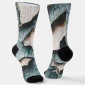 Rustieke oude blauwe groene verf hout Aangepaste n Sokken (Gebogen)