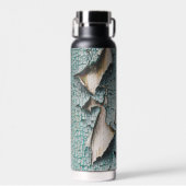 Rustieke oude blauwe groene verf hout Aangepaste n Waterfles (Voorkant)