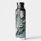 Rustieke oude blauwe groene verf hout Aangepaste n Waterfles (Links)