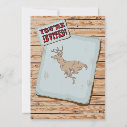Rustieke Oude Bok Hertenjacht Verjaardagsfeestje Kaart (Achterkant)