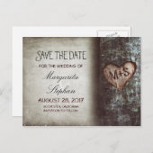 rustieke oude boom bewaar de datum briefkaarten (Voorkant / Achterkant)