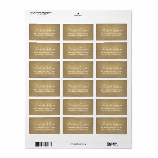 Rustieke oude bruiloft etiket (Full Sheet)