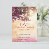 Rustieke oude eiken boom bruiloft RSVP kaarten Kaartje (Staand voorkant)