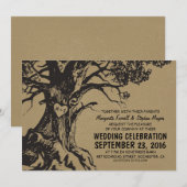 Rustieke oude eiken boom bruiloft uitnodigingen (Voorkant / Achterkant)