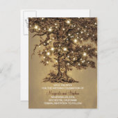 Rustieke oude eiken boomlichten bewaren de datum b aankondigingskaart (Voorkant / Achterkant)