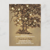 Rustieke oude eiken boomlichten bewaren de datum b aankondigingskaart (Voorkant)