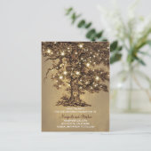 Rustieke oude eiken boomlichten bewaren de datum b aankondigingskaart (Staand voorkant)