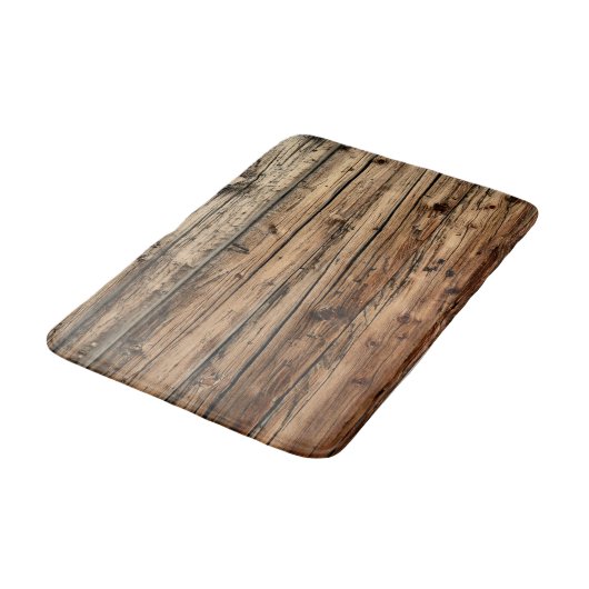 Rustieke oude eiken houten wagenplanken badmat (Gekanteld)