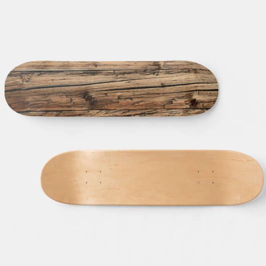 Rustieke oude eiken houten wagenplanken persoonlijk skateboard (Horizontaal)