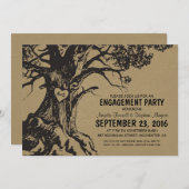 Rustieke oude eikenboom verlovingsfeest kaart (Voorkant / Achterkant)