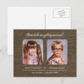 Rustieke oude foto Sla de datum op Aankondigingskaart (Voorkant / Achterkant)