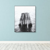 Rustieke oude houten berichten op Pier Canvas Afdruk (Insitu (Houten vloer))