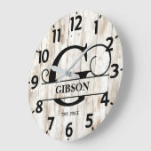 Rustieke Oude Houten G Monogram Grote Klok (Hoek)