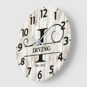 Rustieke Oude Houten I Monogram Grote Klok (Hoek)