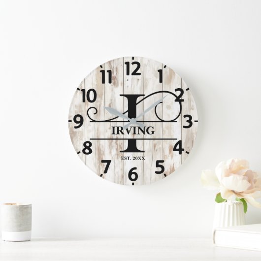 Rustieke Oude Houten I Monogram Grote Klok (Huis)