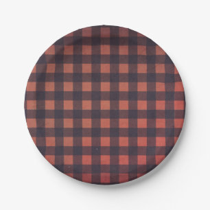 Rustieke oude  houthakker Buffalo Plaid Papieren Bordje