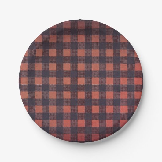 Rustieke oude houthakker Buffalo Plaid Papieren Bordje (Voorkant)