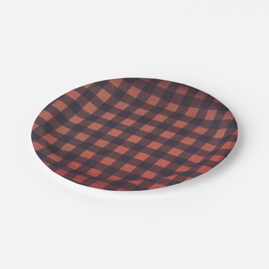 Rustieke oude  houthakker Buffalo Plaid Papieren Bordje (Gekanteld)