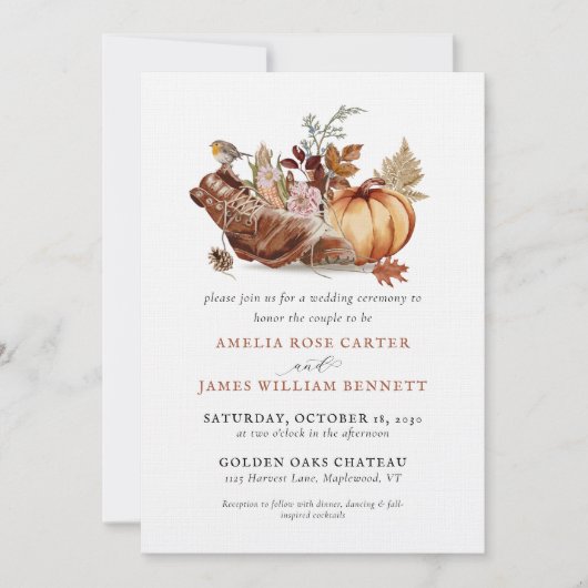 Rustieke Oude Laarzen Herfst Pompoen Boerderij Boh Kaart (Voorkant)