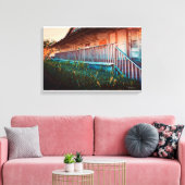 Rustieke Oude Land Schuur Porch Canvas Afdruk (Insitu (Woonkamer))