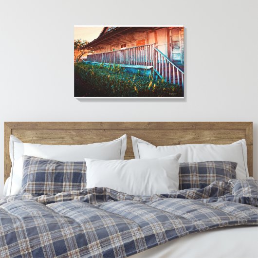 Rustieke Oude Land Schuur Porch  Canvas Afdruk (Insitu (Slaapkamer))