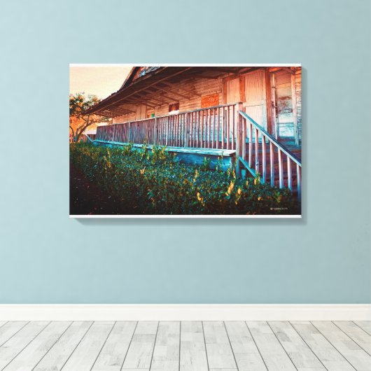 Rustieke Oude Land Schuur Porch  Canvas Afdruk (Insitu (Houten vloer))