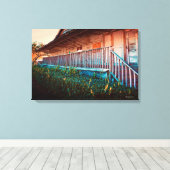 Rustieke Oude Land Schuur Porch Canvas Afdruk (Insitu (Houten vloer))