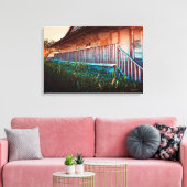 Rustieke Oude Land Schuur Porch Canvas Afdruk (Insitu (Woonkamer))