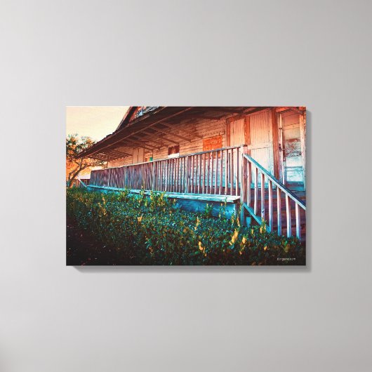 Rustieke Oude Land Schuur Porch Canvas Afdruk (Voorkant)