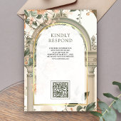 Rustieke Oude Mughal Arch Bloemen Moslim Bruiloft Kaart