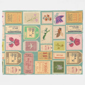  rustieke oude postzegels en cenima tickets fleece deken (Voorkant (Horizontaal))