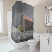 Rustieke Oude Schuur Boerderij Custom Douchegordijn (In situ)