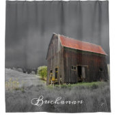 Rustieke Oude Schuur  Boerderij Custom Douchegordijn (Voorkant)