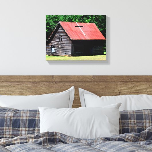 rustieke oude schuur canvas afdruk (Insitu (Slaapkamer))