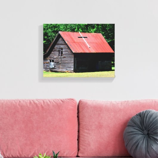 rustieke oude schuur canvas afdruk (Insitu (Woonkamer))