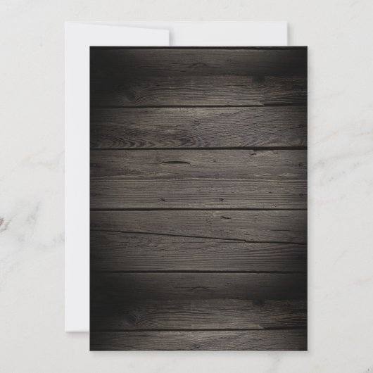 Rustieke oude schuur hout bruiloft kaart (Achterkant)