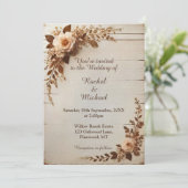 Rustieke Oude Vintage Huwelijksuitnodiging Kaart (Staand voorkant)