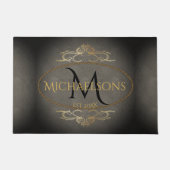 Rustieke Oude Wereld Elegantie Naam | INITIAAL | J Deurmat (Voorkant)