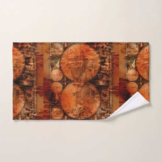 Rustieke Oude Wereldkaart Bad Handdoek (Handdoek)
