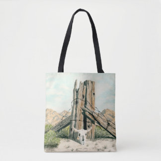 Rustieke oude westwoestijn; waterverftekeningtasse tote bag