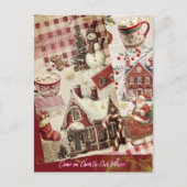 Rustieke ouderwetse feestelijke vakantiecharme briefkaart (Voorkant)