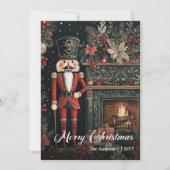 Rustieke ouderwetse Kerst notenkraker charme Feestdagenkaart (Voorkant)