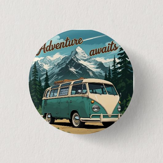 Rustieke Outdoor Adventure Gift Ronde Button 3,2 Cm (Voorkant)
