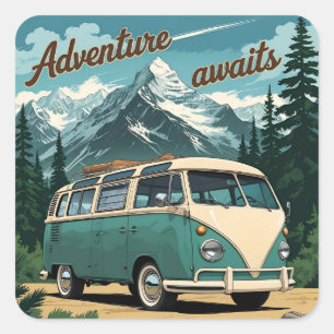 Rustieke Outdoor Adventure Gift Vierkante Sticker