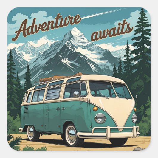 Rustieke Outdoor Adventure Gift Vierkante Sticker (Voorkant)