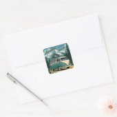 Rustieke Outdoor Adventure Gift Vierkante Sticker (Envelop)