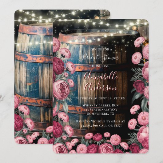 Rustieke Outdoor Barn Whiskey Barrel Vrijgezellenf Kaart (Voorkant / Achterkant)