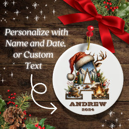 Rustieke outdoor brief een vakantie avontuur keramisch ornament