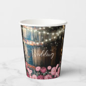 Rustieke outdoor grillige Whiskey Barrel bruiloft Papieren Bekers (Achterkant)